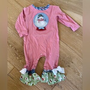 Ricrac & Ruffles Pink and Blue Baby Romper
